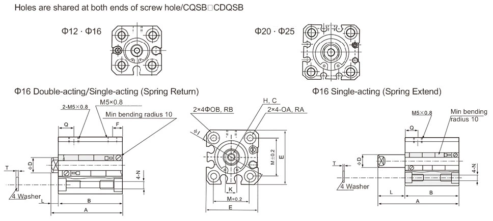 Compact Pneumatic Cylinder CQS