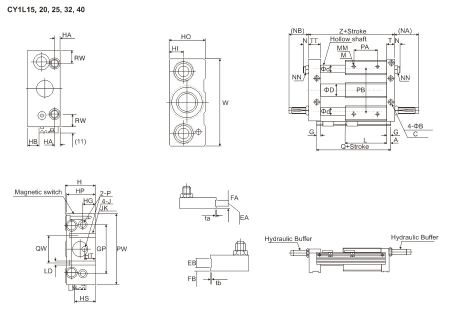 CY1L Rodless Air Cylinder