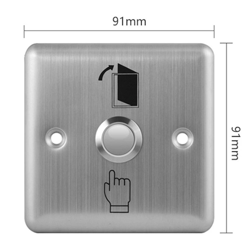 86 Type Stainless Steel Access Control Switch Panel Self-resetting Metal Waterproof Switch