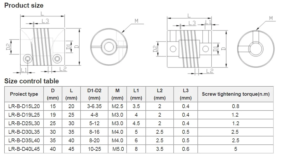Shaft Encoder Top Thread Type Aluminum Flexible Coupling