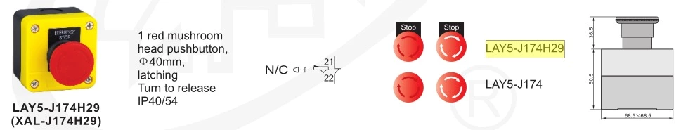 Emergency Stop Push Button Switch Control Box