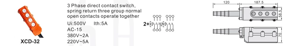 XCD-32 Crane Remote Station Button Control Box