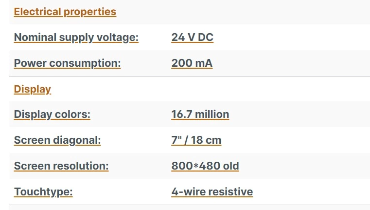 TG765-ET 7'' Widescreen HMI Touch Panel with Ethernet