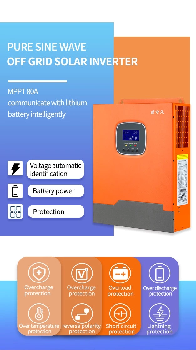 SDPO-3500W PRO photovoltaic hybrid inverter 24V-220V Hybrid solar charge inverter mppt controller charge