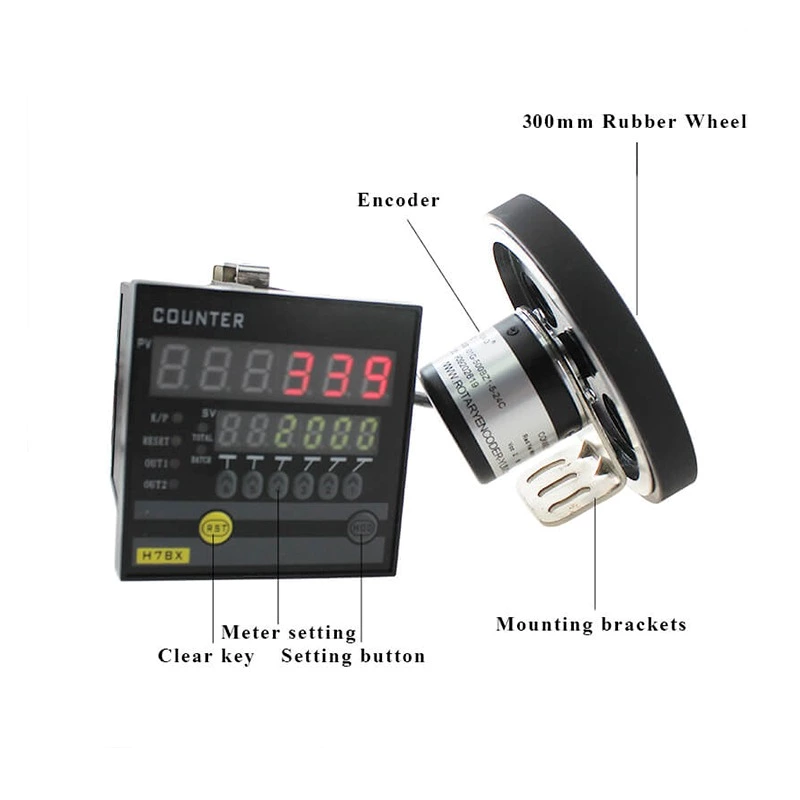 ATK72-C 6 Digit Digital Length Measuring Counter Meter with Encoder Wheel