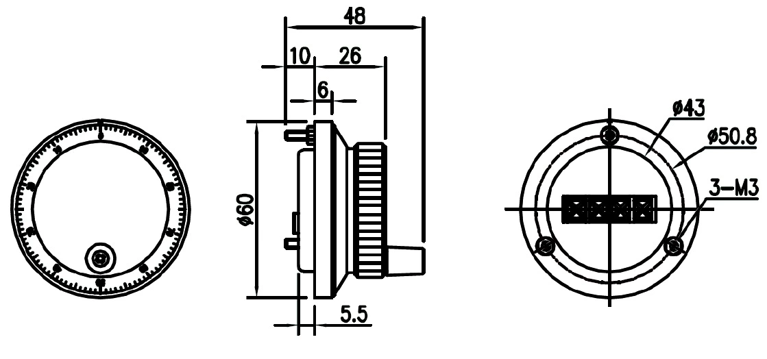 YMA600 Voltage Output Black CNC Machine Manual Encoder