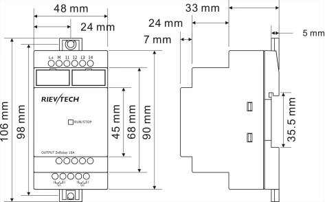 Mini PLC Small Relay PR6 Series Programmable Relay XLogic Model with Non-expandable PR-6DC-DA-R
