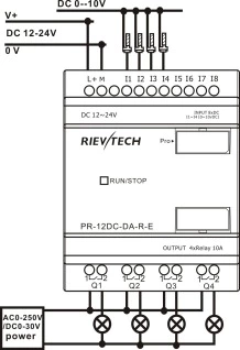 Rievtech Micro PLC Economic Type Programmable Relay PR-12DC-DA-R-E Mini PLC with Non-expandable