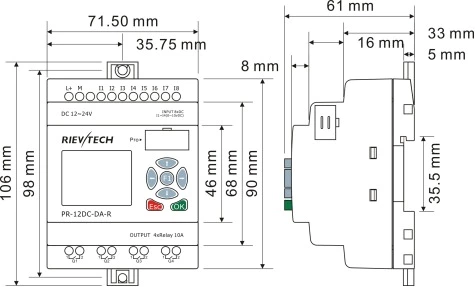 Programmable logic controller Micro PLC PR12-AC-R RIEVTECH Mini PLC with Non-expandable
