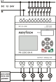RIEVTECH Micro PLC PR12-DC-DA-R Mini PLC with Non-expandable Programmable logic controller