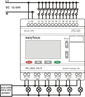 RIEVTECH hot sales intelligent mirco PLC PR18-DC-DA-R Programmable logic controller expandable range PLC