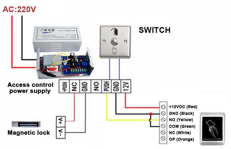 86 Type Stainless Steel Access Control Switch Panel Self-resetting Metal Waterproof Switch