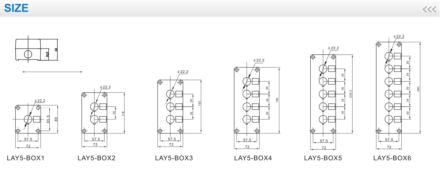 22mm Single Hole Push Button Switch Control Box