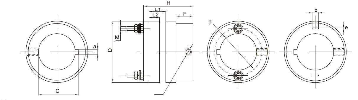 SRH205034-2 dia 50mm 2rings hole 20mm Carbon brush holder slip ring