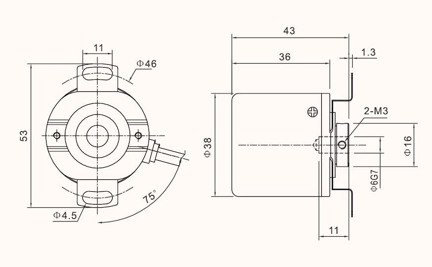 AHC3806 10bit 13bit output SSI hollow shaft Absolute Encoder