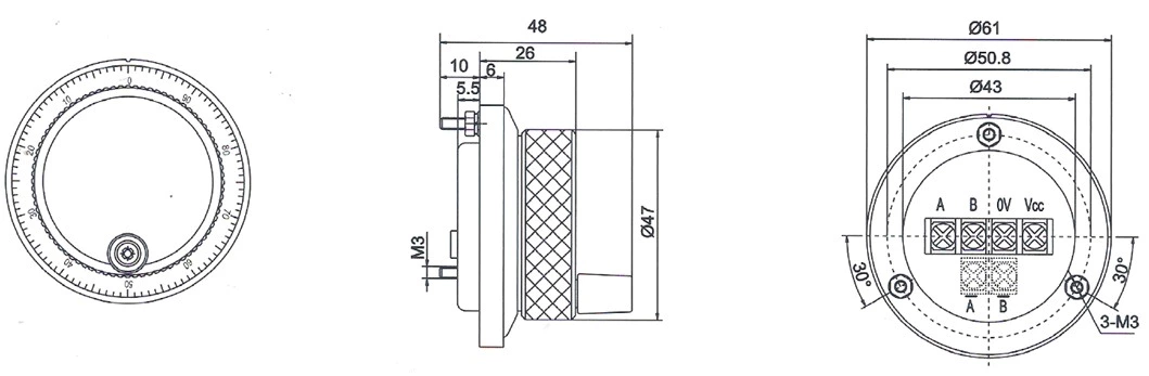 ISM6045-002-100B-12L4 Manual Pulse Generator CNC Hand wheel Manual Encoder 2 channel encoder