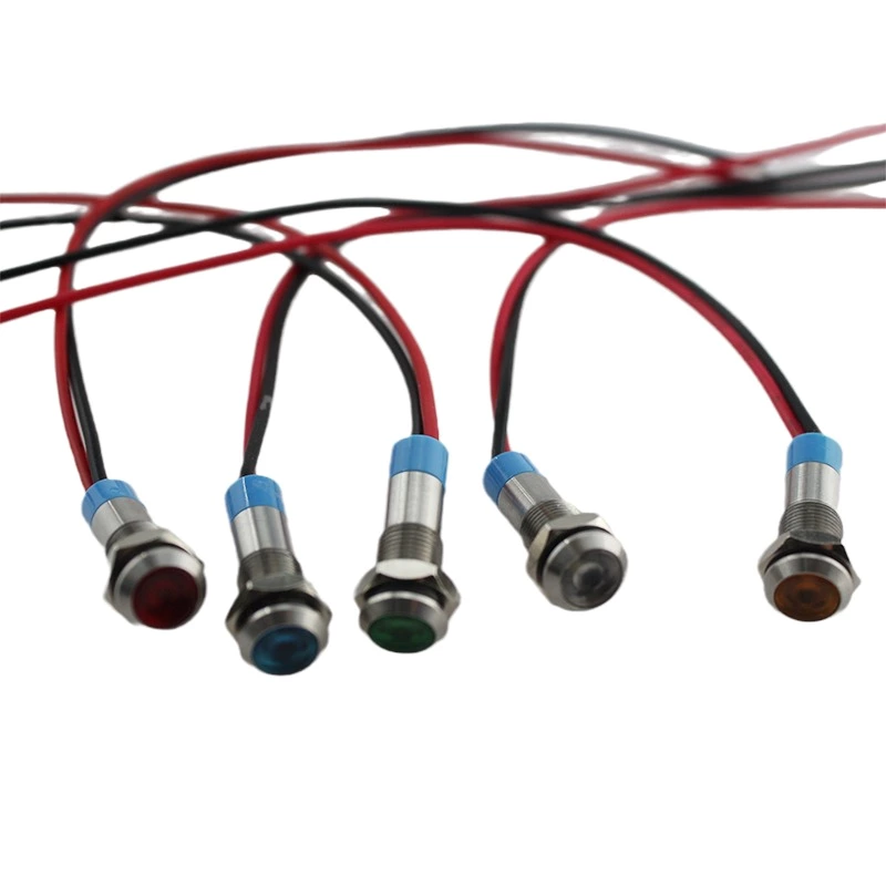 6mm Latching Led Illuminated Stainless Steel Signal Lamp DC12V Small Mini Metal Push Button Switch Yellow Indicator Lamp