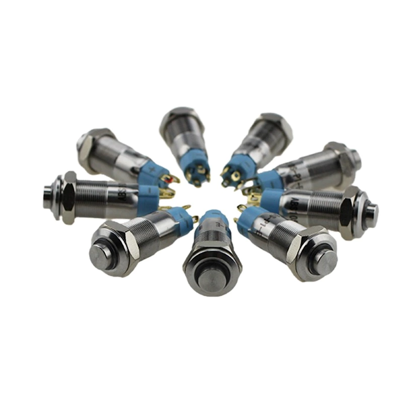 10mm Waterproof LED Flat High Head Metal Push Button Switch