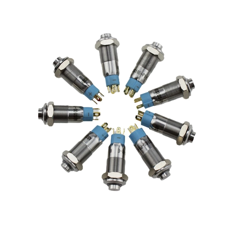 10mm Waterproof LED Flat High Head Metal Push Button Switch