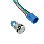 Flat Round Button 2Pin 12mm 36V Led Waterproof Metal Push Button Switch ON OFF