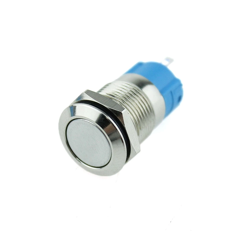 Flat Round Button 2Pin 12mm 36V Led Waterproof Metal Push Button Switch ON OFF