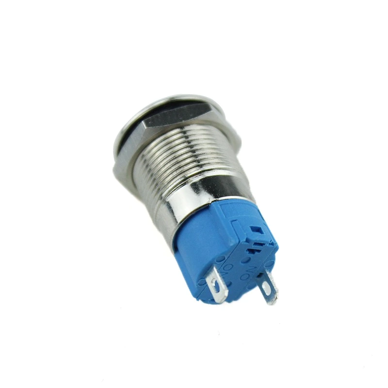 Flat Round Button 2Pin 12mm 36V Led Waterproof Metal Push Button Switch ON OFF