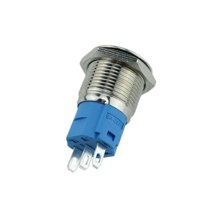 ABS16S 16mm 250VAC1NO 1NC Metal Maintained Push Button Switch