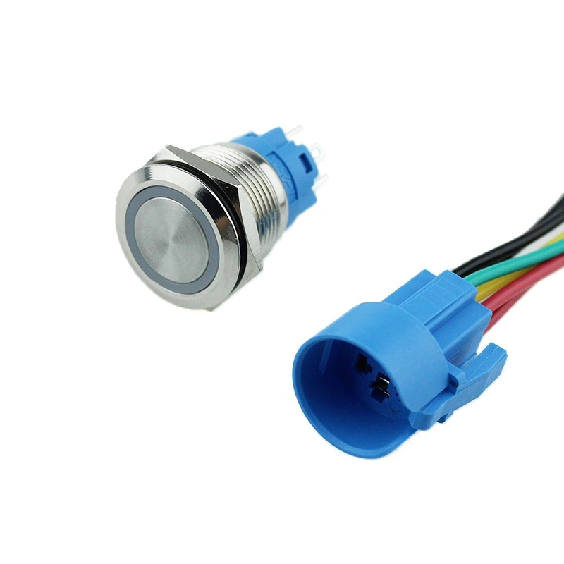 Hot Sale 19mm 250V LED Momentary Latching Push Button Switch