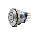 25mm ABS25S-P11-CB-24V IP67waterproof Metal Push Button Switch with Momentary 1NO1NC