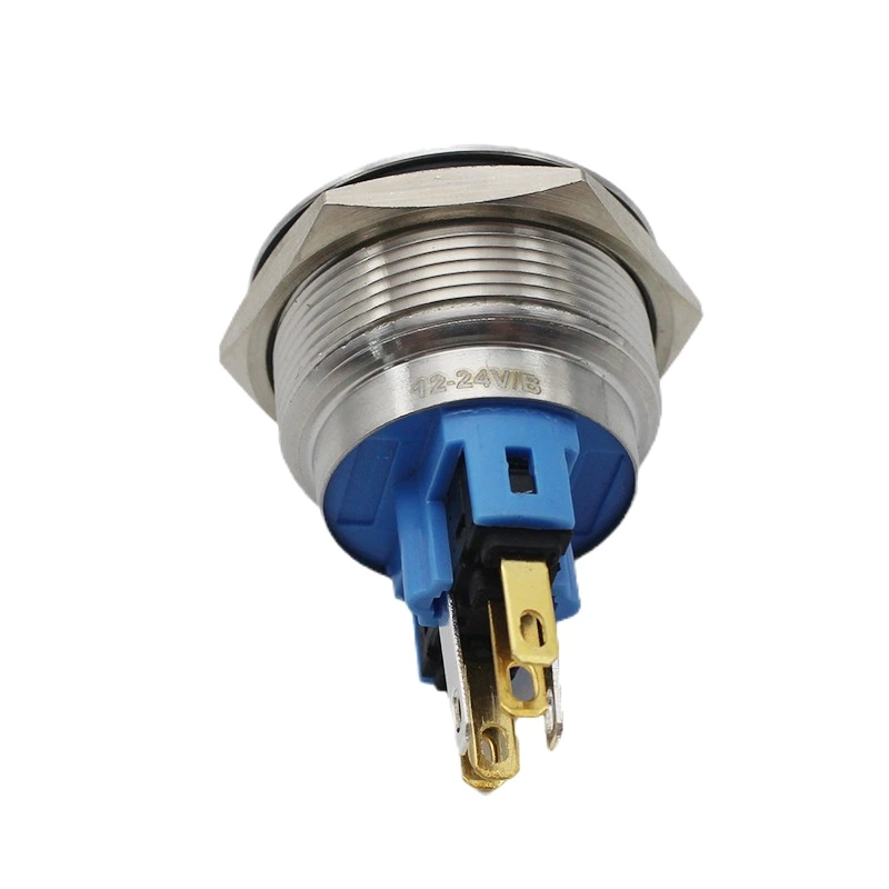 25mm ABS25S-P11-CB-24V IP67waterproof Metal Push Button Switch with Momentary 1NO1NC