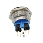 IP67 waterproof metal push button switch with momentary 1NO1NC white color ABS25S-P11-EW-24V