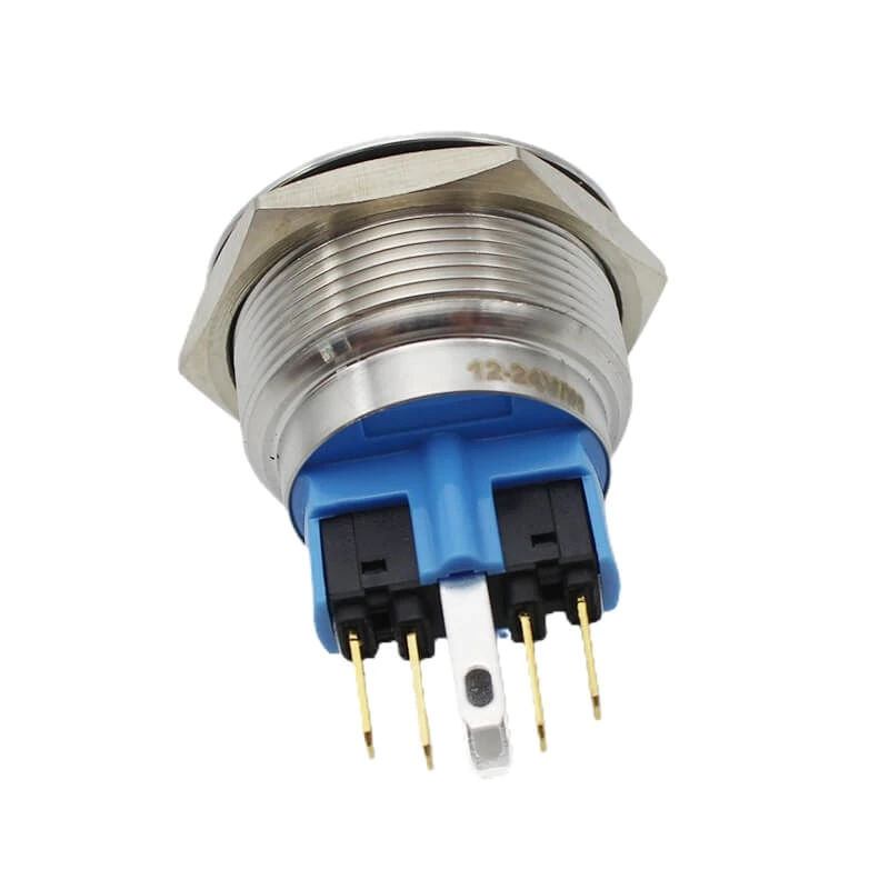 IP67 waterproof metal push button switch with momentary 1NO1NC white color ABS25S-P11-EW-24V