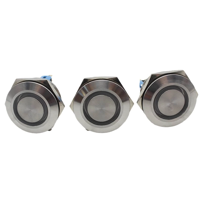 IP67 waterproof metal push button switch with momentary 1NO1NC white color ABS25S-P11-EW-24V