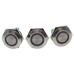 IP67 waterproof metal push button switch with momentary 1NO1NC white color ABS25S-P11-EW-24V