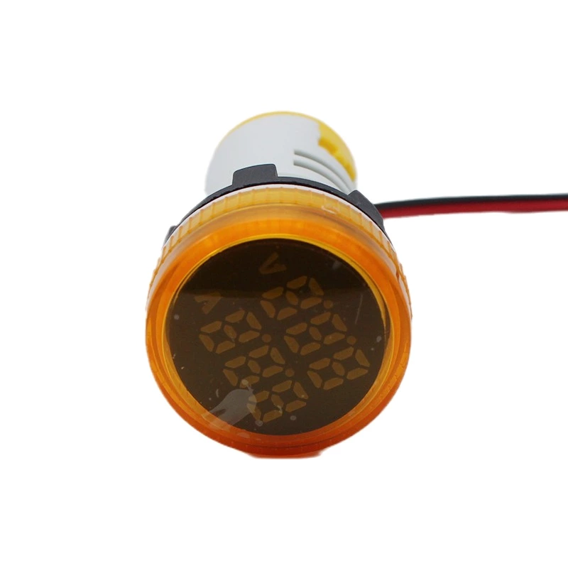 Panel mounting voltage and ampere meter with 22mm Yellow Light AD101-22VAM