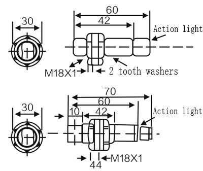 G18-3C5NA NPN NO Detection Distance Photoelectric Switch Sensor