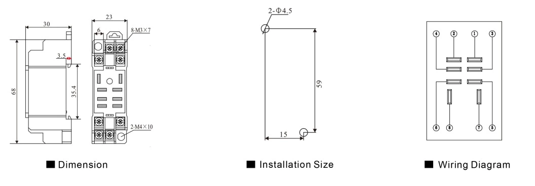 DTF08A Relay Socket thermal overload micro relays 5v module harness box module para refrigerador