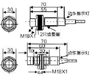 CM18-3005NA IP54 5mm Adjustable M18 Capacitance Proximity Switch for Level Detection