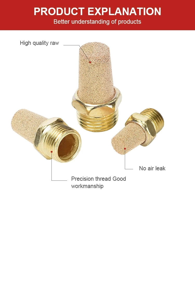 Air Silencer Pneumatic Valve Flat End Exhaust Muffler BSL-10