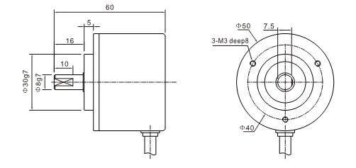 ISC5010-001G-2500ABZ3-5L rotary shaft encoder