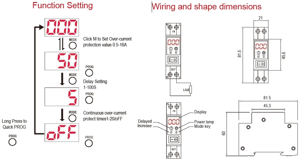 NP1-A OVERVOLTAGE AND UNDERVOLTAGE PROTECTOR 40/63A 185~300VAC