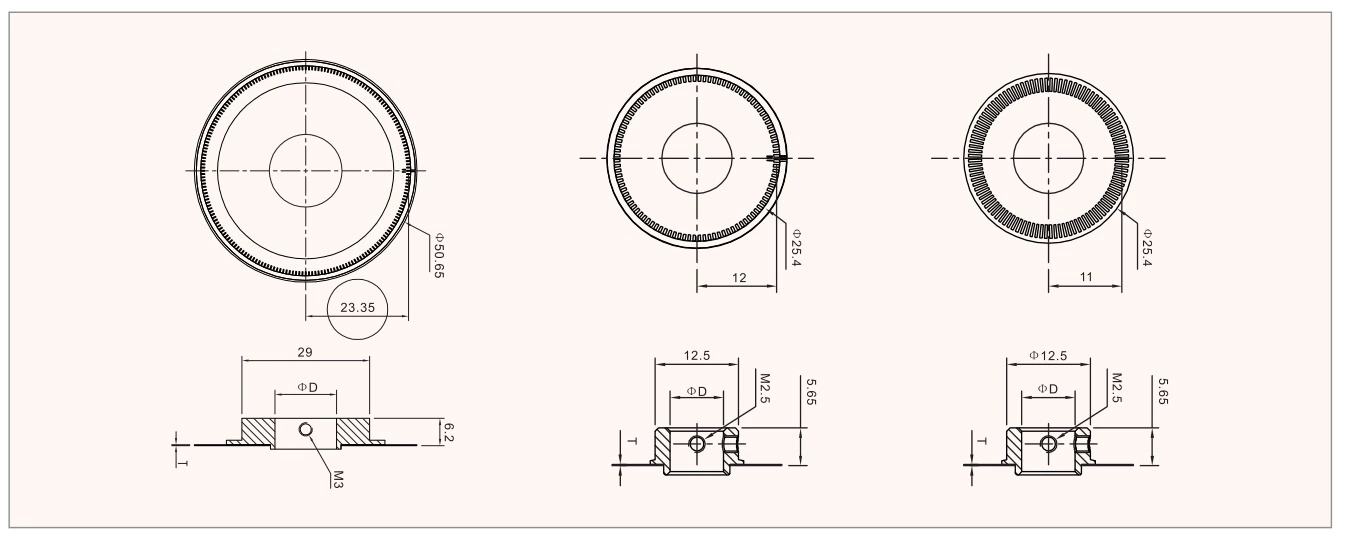 DK22 3 Channel Kit Optical Encoder Hollow Shaft Incremental Motor Servomotor Encoder