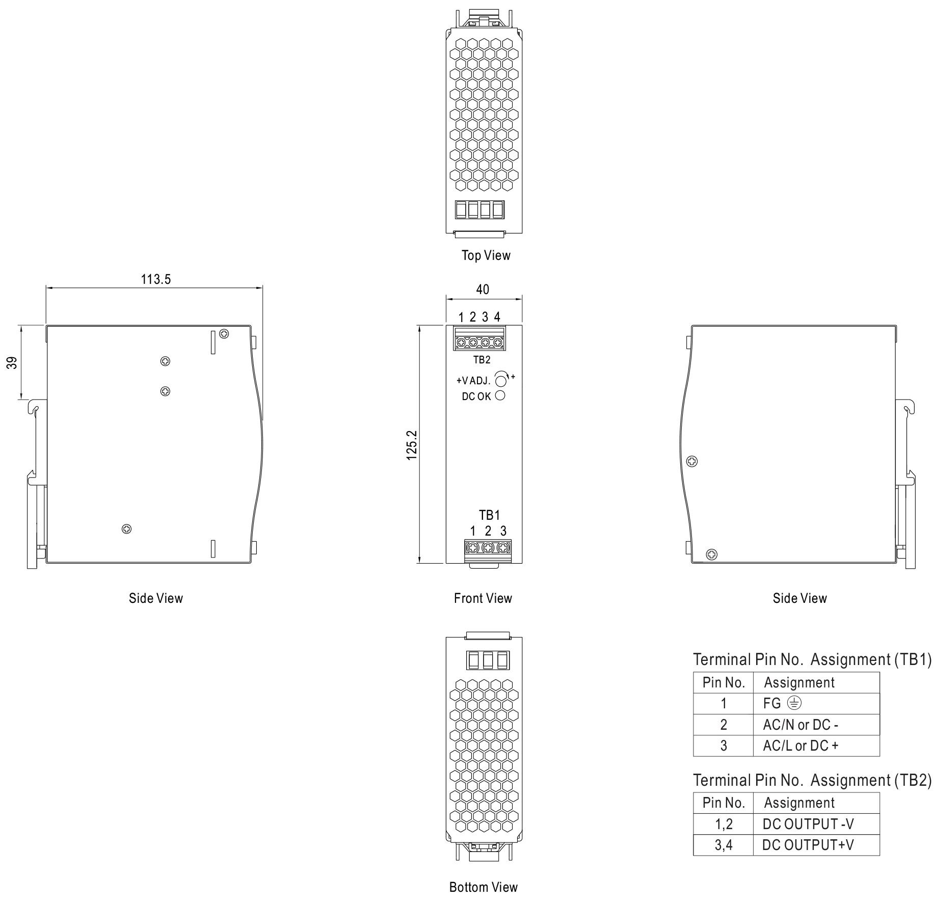 EDR-150-24 Meanwell 150W Single Output Industrial DIN RAIL Switching Power Supply