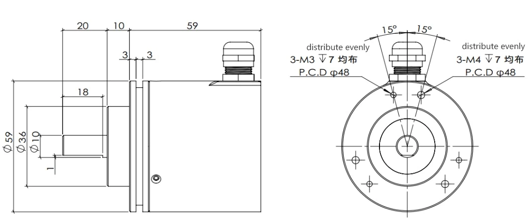 4-20mA Analog Single-turn Absolute Encoder 8-30VDC Current Analog 4-20mA Output Solid Shaft Encoder