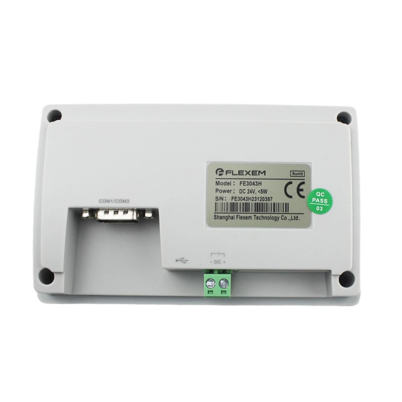 Flexem FE3043H HMI 4.3” 16:9 TFT LCD Resistive Touchscreen Resolution 800×480 Human Machine Interface