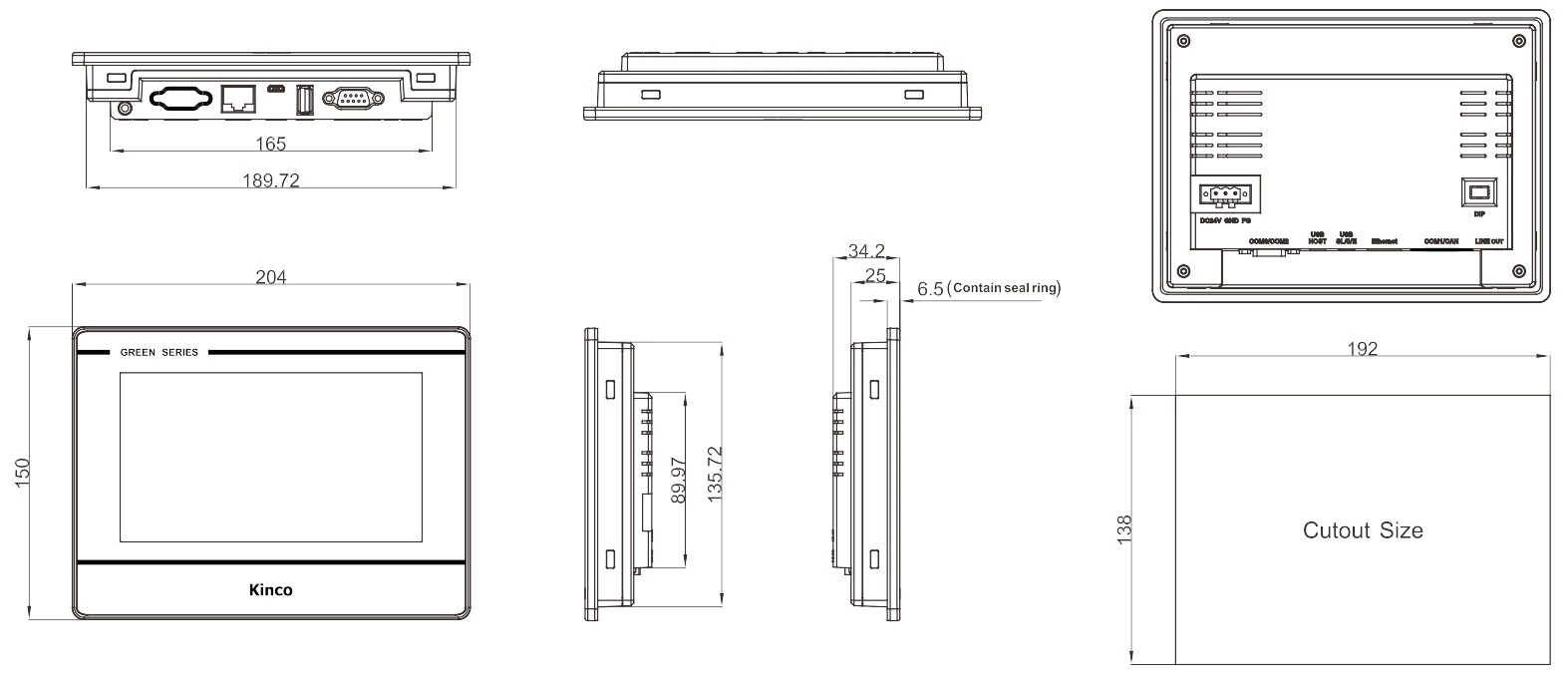 Kinco GL070 7 Inch Touch Hmi