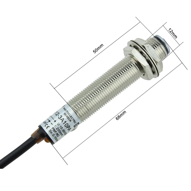 G12-3A10PA 10cm PNP NO M12 Metal Housing Photoelectric Sensor Photo Switch