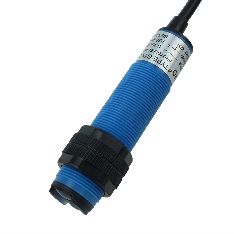 G18-3B30NA Three Line DC NPN NO Output Photoelectric Sensor Switch with Reflector