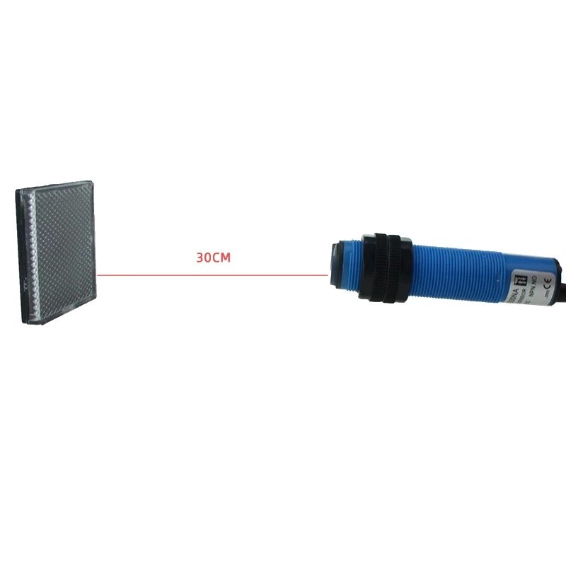 G18-3B30NA Three Line DC NPN NO Output Photoelectric Sensor Switch with Reflector