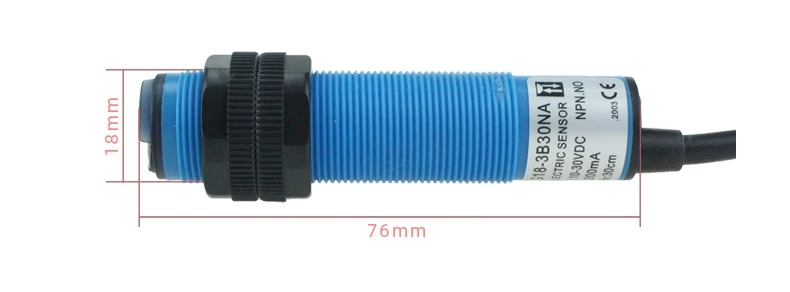 G18-3B30NA Three Line DC NPN NO Output Photoelectric Sensor Switch with Reflector